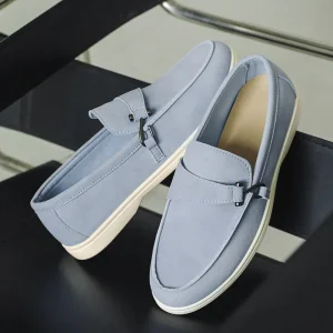Pure Original British Style Large Size Artificial PU Upper Men’s Slip-On Loafers Breathable Shock-Absorbing Rubber Outsole