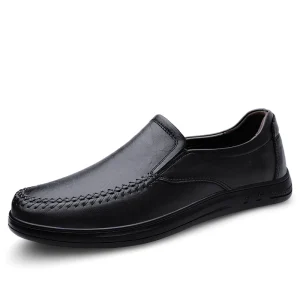 Real Leather Business Casual Men’s Shoes Anti-Slip and Breathable Soft Soled Leather Shoes One Foot Men’s Shoes