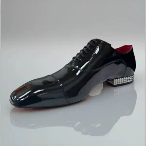 Red Soled Men’s Shoes British Style Spring and Summer New Item Glossy Patent Leather Men’s Business Formal Wear Oxford Shoes