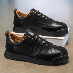 Retro Design Walking Shoes for Man Black and Brown Male Casual Footwear Fashion Trend Autumn Men’s Chunky Sneakers