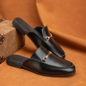 Retro Dress Slippers Shoes Men’s Pu Leather Dress Shoes Large Size Flat Sandals Oxfords Shoes