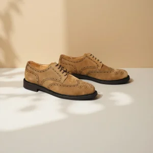 Retro Handcrafted Brogue Carved Derby Shoes Men’s Casual Leather Shoes Suede Leather Genuine British Business Men’s Shoes