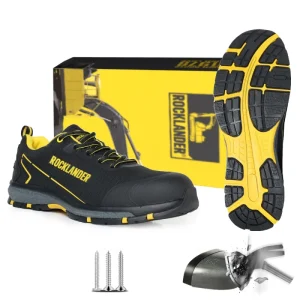 Rocklander Customization Anti-smashing Anti-static Slip Resistant Black Oxford Fabric Industrial Safety Shoes Men’s Foot