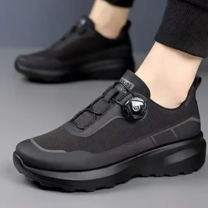Rotary Buckle City Outdoor Casual Shoes Lightweight Breathable Hiking Shoes Waterproof Elastic Hiking Shoes Men