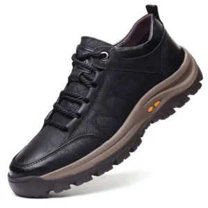 Rubber Outsole Anti Slip Lace Up Platform Men’s PU Leather Sporty Fashion Trend Breathable Walking Shoes Waterproof Spring Autumn