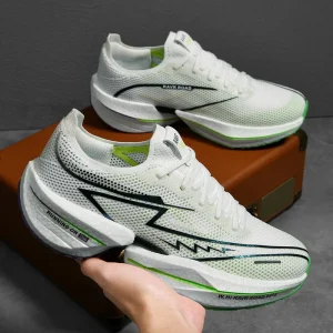 Running Shoes for Men’s Professional Marathon Racing Shock Absorption with Silica Gel Low Top Mid to Long Distance Sports Shoes