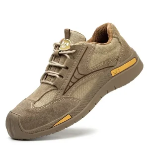 SBP Anti Impact Protected Safety Shoes for Men iron steel Toe Anti slip Faux Suede Safety Work Shoes