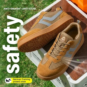 Safety Shoes Men Low Cut Factory Construction with Steel Toe Anti Stab Midsole Breathable Mesh Rubber Outsole
