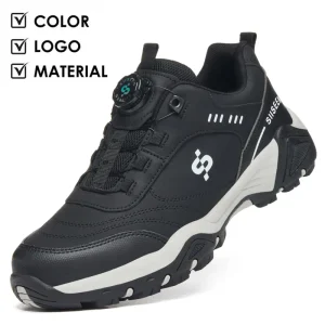 Safety Shoes with Metal Buttons Sturdy and Slip resistant Work Shoes