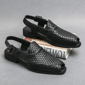 Sandal Men’s Trending Products Genuine Leather Slippers Breathable Men’s Summer Flat Sandals Walking Style
