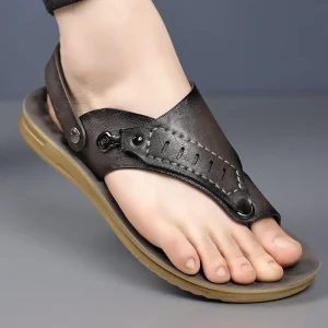 Sandals for Men Outdoor Vintage Style Versatile Beach Shoes Anti-slip Lightweight Dual-purpose Casual Open-toe Mens Shoes