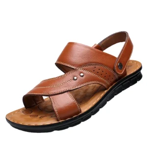 Sandals for Men Summer Fashion Beach Leather Sandals Luxury Sandal Outdoor Beach Casual Shoes Male