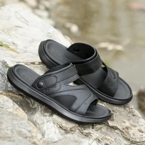 Sandals for Men Summer New Styles Men’s Leather Slippers Soft Soled Sandals Dual-use Beach Shoes for Men