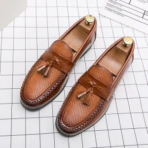 Sequin Original Fashionable Retro Office Business Designer Men’s Dress Shoes Men PU Casual Shoes in China