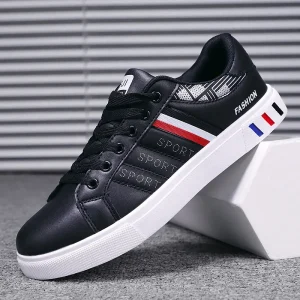 Shoes Men Casual Shoes Black PU Shoes and Sneakers