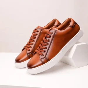 Simple Genuine Leather Breathable Versatile Men’s Casual Sneakers