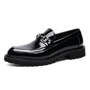 Size 38-48 Artificial PU EVA Rubber Black Slip-On Embroidered Business Office Formal Men’s Leather Dress Shoes