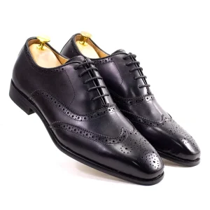 Size 7-12 Handmade Men’s Wedding Brogue Oxford Shoes Genuine Calfskin Leather Classic Formal Dress Shoes