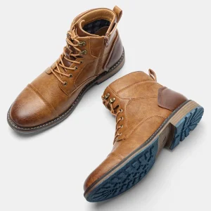 Size 7-13 Boots Men’s Fashion Comfortable Outdoor Boots Stitch Leather Martin Yellow Boots Homme