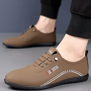 Soft Leather Lightweight Men’s Business Casual Dad Shoes One Foot Pedaling Baita Bean Shoes