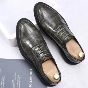 Soft Luxury 38-48 Artificial PU Leather Pointed Toe Black Lightweight Height Increase Business Formal Men’s Dress Shoes