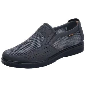 Soft Rubber Sole Mesh Upper Extra Large Size Men’s Lightweight Summer Breathable Fashion Trend Loafers Flat Walking Shoes