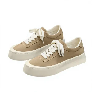 Sports Leisure Board Shoes for Men Breathable Lightweight Low Cut Versatile Mesh Anti Slip Lace up Thick Soft Soled Trendy Shoes
