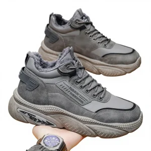 Sports Shoes All-match Trendy Thick Sole Casual Running Velvet Torre Shoes Men’s Winter Breathable Cloth Lining