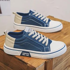 Spring Autumn New Style Breathable Versatile Skateboard Shoes Men’s Soft-Soled Casual Fashion Canvas Midsole Rubber Cotton