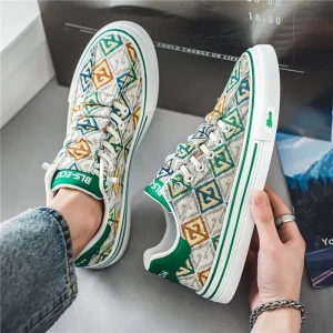 Spring Autumn Summer Breathable Soft-soled Lightweight Canvas Running Shoes Peach Heart Sports Men’s Fashion Shoes