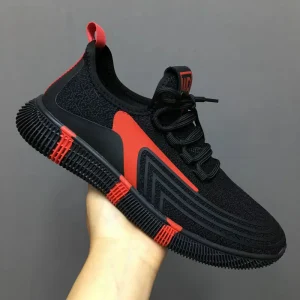 Spring Autumn Winter Men’s Sporty Casual Lightweight Non-slip Flexible Breathable Mesh Sneakers Plastic Outsole