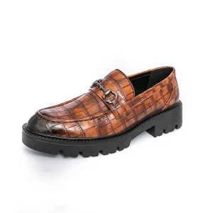 Spring Luxury Men’s Italian Flat Slip On Round Toe Loafer Dress Shoes Genuine Leather Breathable PU Insole Casual Party