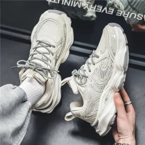 Spring Men’s Shoes New Breathable Mesh Shoes Men’s Trendy Versatile Thick soled Sports Casual Dad Fashion Shoes