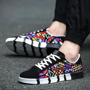 Spring New Casual Men Shoes Sneakers Printed Men Casual