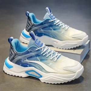 Spring New Men’s Casual Fashion Torre Sneakers Breathable Stylish Thick-Soled Shoes for Students Fashionable Mesh Lining
