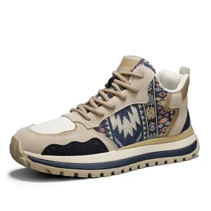 Spring New Men’s Dad Shoes Chinese-Style Embroidered High-Top Comfortable Fabric Mesh Versatile Lightweight Casual