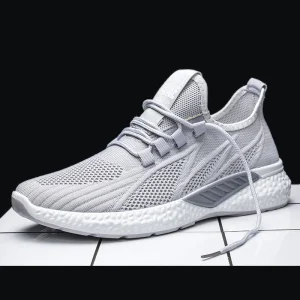 Spring Summer New Men’s Breathable Light Weight Woven Mesh Running Shoes Trend Couples Thick Soled Casual Versatile Plastic EVA