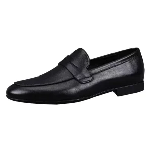 Spring Summer New Style Loafers Fashionable Versatile Casual Work Shoes Soft-Soled Slip-On Black Breathable Small Leather Men