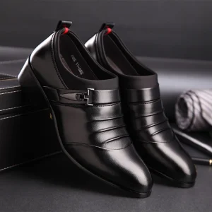 Spring and autumn men’s casual leather shoes with internal height increase 5cm Trendy men’s shoes business formal casual shoes