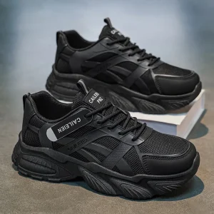 Spring men’s shoes new breathable mesh sports sneakers trendy and versatile non slip chunky soled casual dad fashion fo