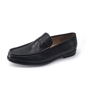 Square Toe Toe Box Barefoot Breathable Anti-Slip Wedding Business Shoes Loafers Slip-On Comfort Men Genuine Leather