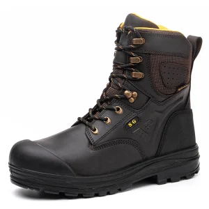 Steel Toe Cow Leather Industrial Safety Shoe Men’s ESD Construction Protective Security Work Shoe Boot