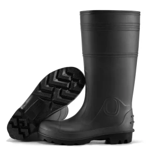Steel Toe & PVC Men’s Rain Boots Waterproof Mud Proof Work Boots for Gardening Fishing & Heavy Outdoor Jobs (ODM/OEM)