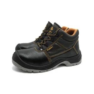 Steel Toe Safety Shoes Men Anti-Smashing Puncture-Proof Leather Industrial Work Boots for Construction