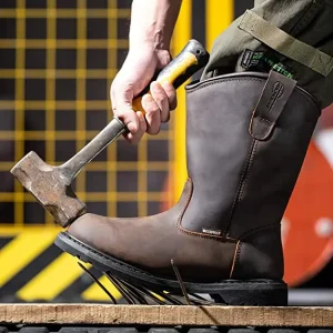 Steel Toe Work Boots for Men Waterproof Work Safety Boots Construction Boots Brown