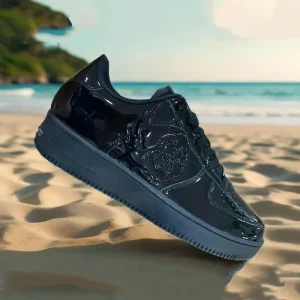 Stocks Trendy True Leather Shoes Black Luxury Walking Skate Boarding Shoes Sports Men’s Sneakers A F Low Top Model