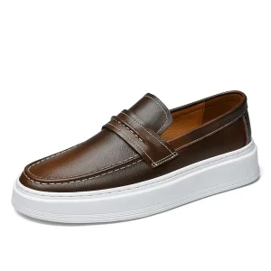 Stylish Loafers Comfortable Flats Moccasin Casual Shoes Men’s Genuine Leather Slip on Classic Leather Shoes