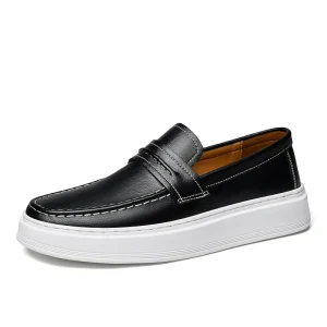 Stylish Loafers Comfortable Flats Moccasin Casual Shoes Men’s Genuine Leather Slip on Classic Leather Shoes