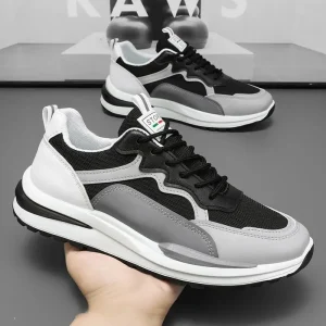 Summer Breathable Lace-up Men’s Mesh Sports Casual Running Student White Dad Height Increasing Shoes