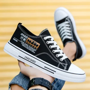 Summer Breathable Lightweight Canvas Men’s Low-top Korean Style Hong Kong Style Student Casual Trendy Shoes
